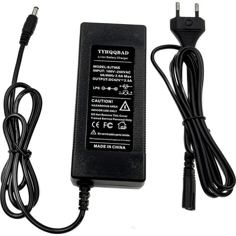 Chargeur Li-ION 42V 2A pour vélo électrique 36V, connecteur DC5.5 2.5mm (1/5)