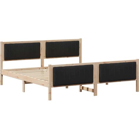 Estructura de cama con cabecera Marrón y negro 180 x 200 cm vidaXL (1/5)