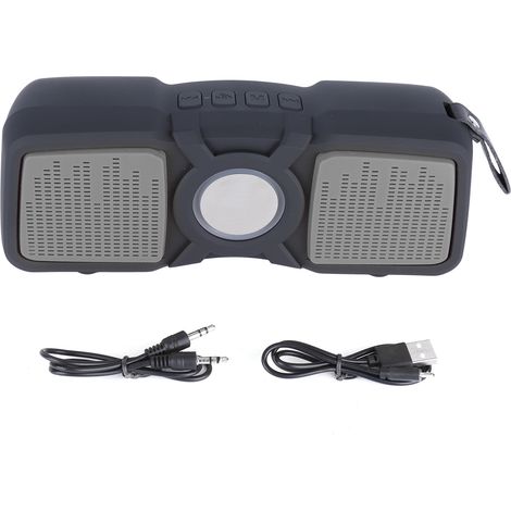 Enceinte Bluetooth Portable Sans Fil avec Double Haut-Parleurs et Lumières Colorées Gris (1/5)