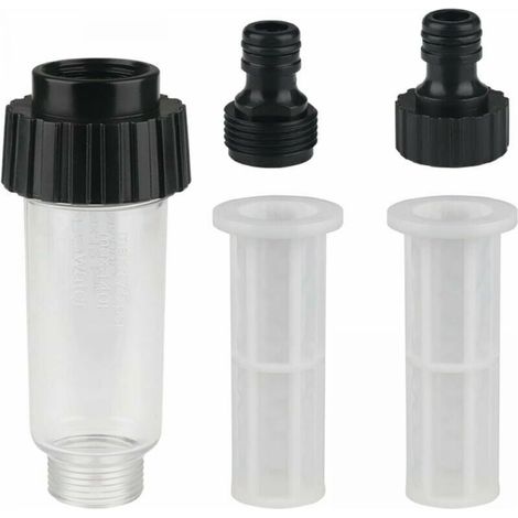 Water Filter Filter for Garden Pump Cleaner Watering Hose Filter with 3/4 Water Connector,2 Connectors,2 Filter Net for High Pressure Cleaner Garden Pump (1/4)