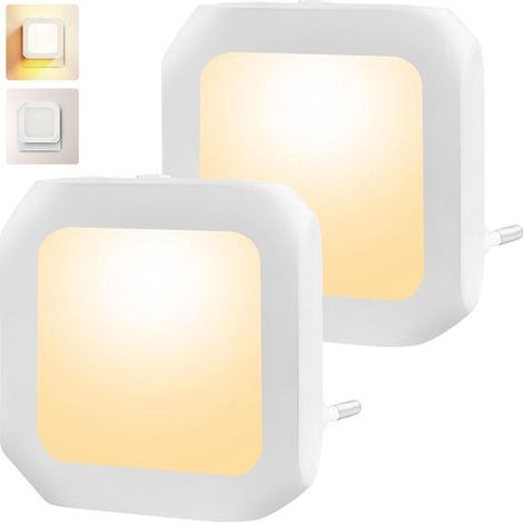 Nachtlicht mit 2 LEDs (Stecker/Steckdose) LED Lampe zum Einstecken Nachtlicht Warmes Licht Dimmbar für Baby /Kinderzimmer Schaltet sich bei Dämme (1/5)