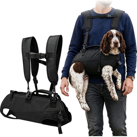 Harnais de transport pour chien avec rembourrage réglable et sangle (1/5)