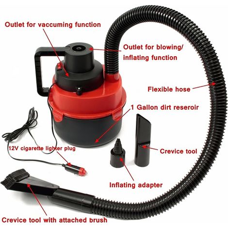 Aspirateur portable 12V multifonction sec et humide pour voiture, bateau, camping, tente, nettoyage compact (1/5)