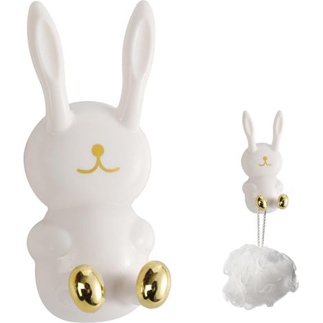muraux patères adhésives porte manteaux autocollants lapin (1/5)