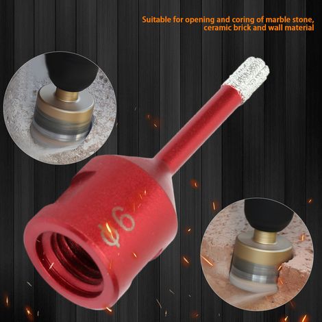 Carotteuse diamant brasée sous vide pour meuleuse angulaire, perçage marbre carrelage mur, rouge, 6 mm, 1 pièce (1/5)