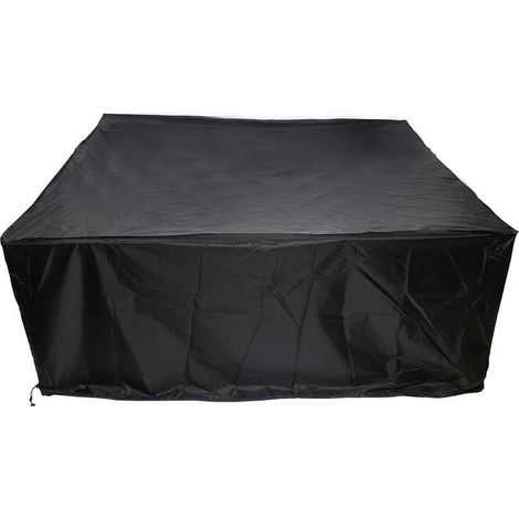 Housse de protection Meuble Table polyester L.200 x l.200 x H.85 cm noir (1/5)