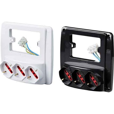 MULTIPRESA DA PARETE SCHUKO EMILIA SMART ROSI 3 Prese schuko