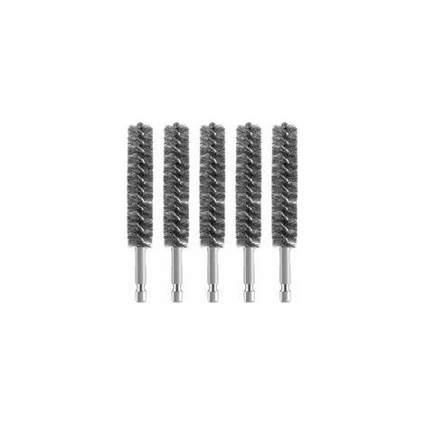 Lote de 5 brosses métalliques pour perceuse – Acier inoxydable – Tige hexagonale – Nettoyage métal et pierre – Applications Automobiles et usinage (1/5)