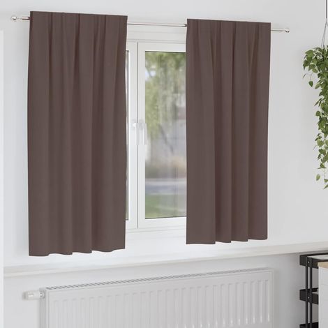 Verdunkelungs-Vorhänge mit Ringen 2 pcs Dunkelbraun (1/5)