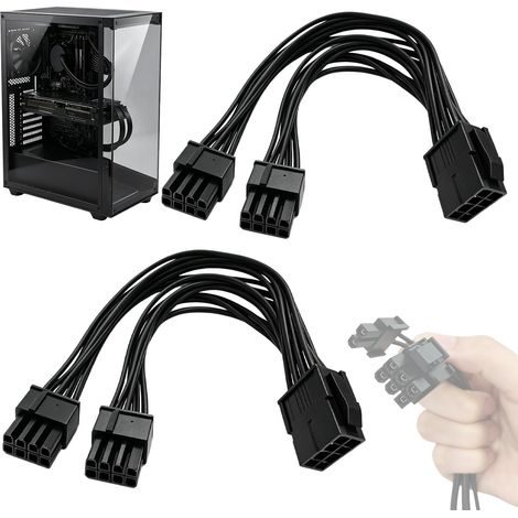 2PCS Câble Y PCI Express 8 Broches vers 2x (6+2) Broches GPU 20 cm (1/5)