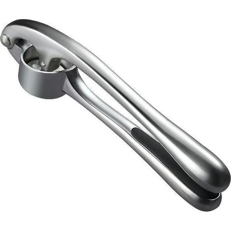 Pressa per aglio professionale in acciaio inossidabile da cucina, schiaccia aglio, trita aglio, trita aglio facile da usare, facile da pulire e durevole, argento (1/5)