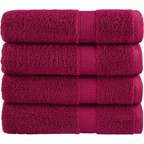 Toallas de baño SOLUND 4 unidades burdeos 100x150 cm 600 gsm vidaXL