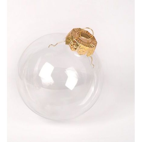Color oro Bola de Navidad transparente para rellenar, juego de 16 bolas de Navidad de plástico, bola de árbol de Navidad DIY en acrílico de 6 CM, esfera de plástico para decoración de bolas de Navidad (1/5)
