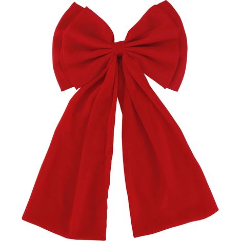 Ribbon Bow - 45 cm - Double Layer - Polyester Satin - For Christmas Tree Banister Mantel Decoration - 1 Piece (1/5)