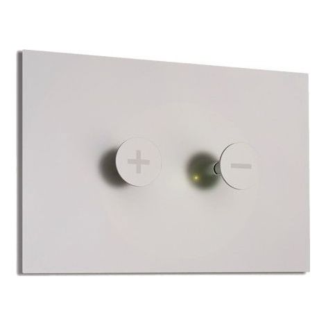 Plaque de commande 3/6L TRUMPET pneumatique double débit - inox chromé - Regiplast (1/2)