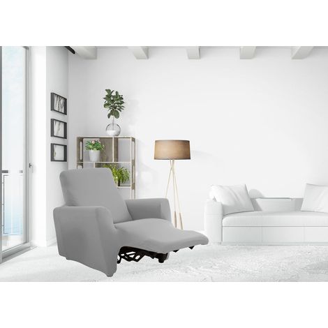 Copripoltrona Reclinabile Elasticizzato Antimacchia Magic Tinta Unita Grigio Sassi Poltrona Relax Idrorepellente (1/4)