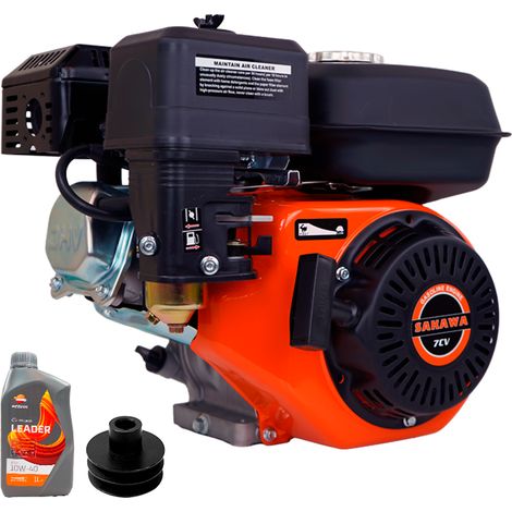 Motor Gasolina 4 Tiempos 208CC 7CV 19 mm + Aceite + Polea 19mm H