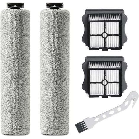 Enowelir Rouleau Brosse de Rechange pour Tineco iFloor 3/Floor ONE S3 aspirateur sec et humide sans fil, 2 rouleaux de brosse + 2 filtres + 1 brosse de nettoyage (1/4)