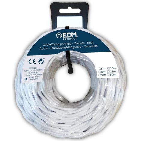 edm Cavo intrecciato bianco 2 x 1,5 mm 25 metri