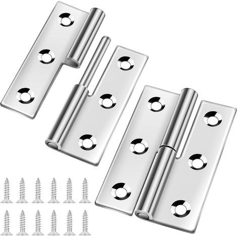 Set of 2 small sliding joint hinges, 7.6 cm, detachable, made of 304 stainless steel, right-handed (1/5)