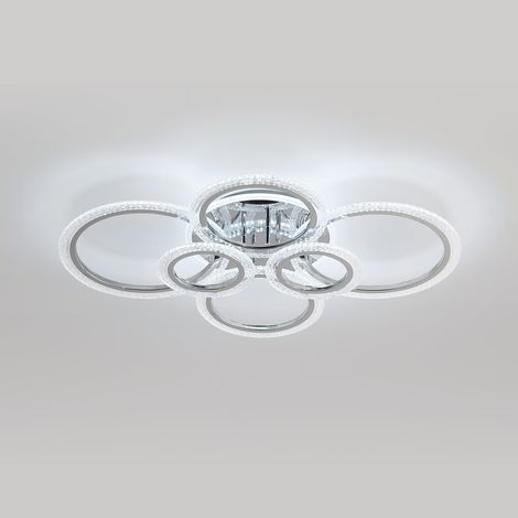 GOECO Plafoniera Moderna,Lampada da Soffitto LED 92W con 6 Anelli,Lampadario a Soffitto a Luce Bianca Fredda 6500K per Camera da Letto,Soggiorno,Cucina, Corridoio, Balcone, Sala da Pranzo (1/5)