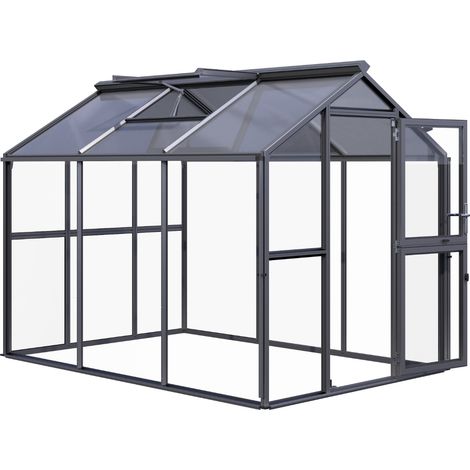 KGT Gewächshaus "Galant III", anthrazit-grau, 6,7 m², 4 mm ESG, 10 mm HKP
