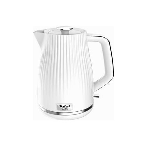 Bollitore elettrico Tefal KO250130 con potenza di 2400 W e capacità di 1,7 L - un bollitore in plastica bianca con base girevole a 360°. (1/3)