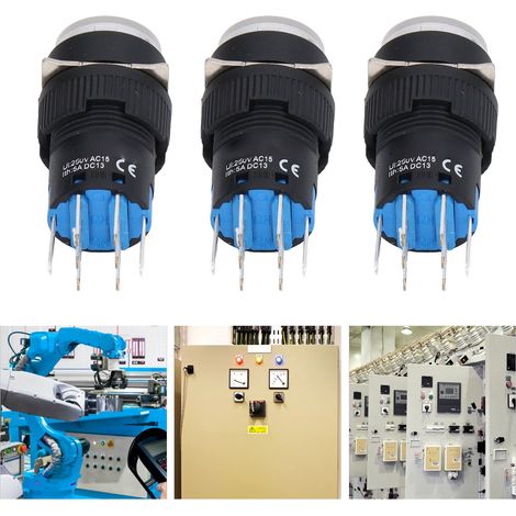 Interrupteur à bouton-poussoir miniature BEM-LA16-22DS-YW 12 V (1/5)