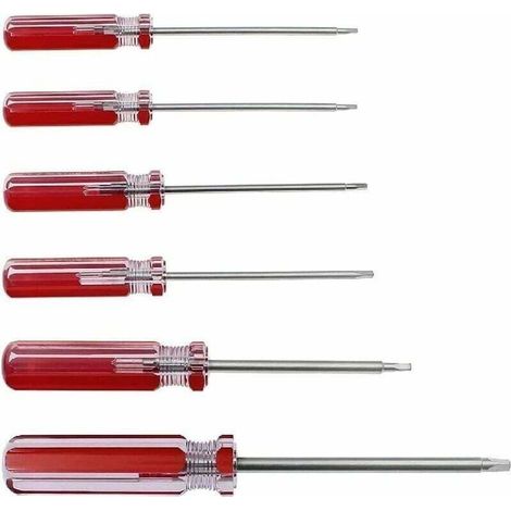 Jeu de 6 tournevis triangulaires, embouts de tournevis triangulaires magnétiques 1,8 mm 2,0 mm 2,3 mm 2,7 mm 3,0 mm 4,2 mm Outil de réparation de tournevis pour jouets et changement de batterie-Crezuo (1/4)