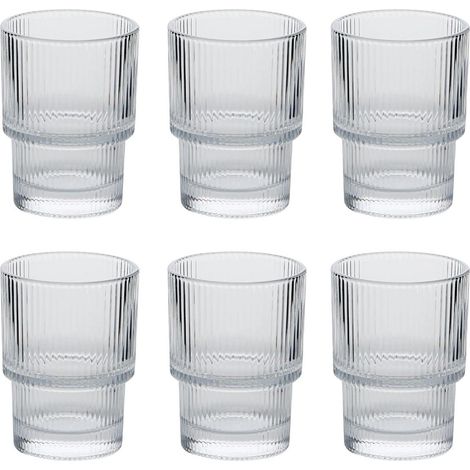Lot de 6 Gobelets Bas "Emili'eau" 19cl Transparent