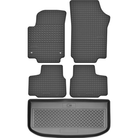 Volkswagen Up Hatchback de 2012. Juego de alfombrillas de goma para coche + alfombrilla para maletero.