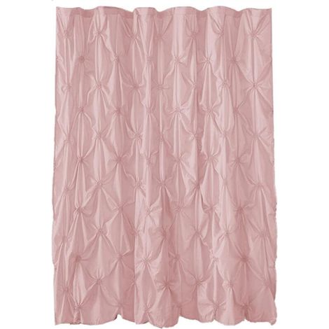 Ruffled Shower Curtain, Bathroom Curtain (Pink) 180x180cm (1/3)