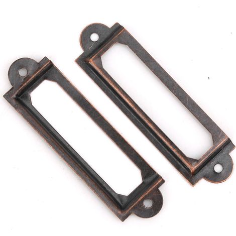 20 Stück Schubladenetiketten, Markenlogo für Studenten, DIY-Retro-Schubladenschilder, Regaletiketten-Zubehör, Rotbronze (1/5)
