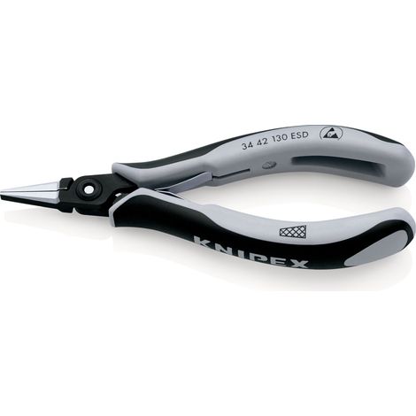 KNIPEX 34 42 130 ESD Alicate de precisión de montaje para electrónica ESD con mangos multicomponentes Barnizados 130 mm