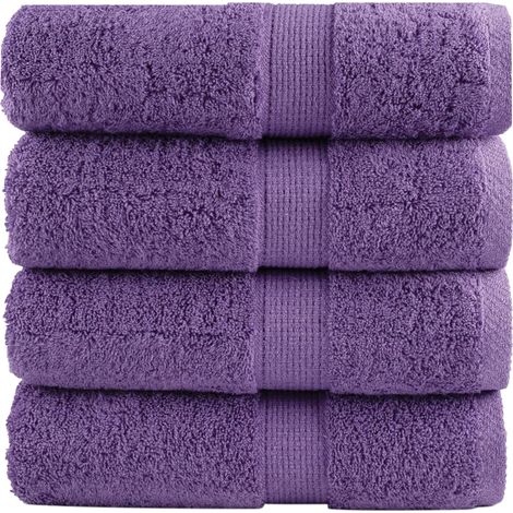 Serviettes d'invités haut de gamme SOLUND, lot de 4, violettes, 30 x 50 cm, 600 g/m²