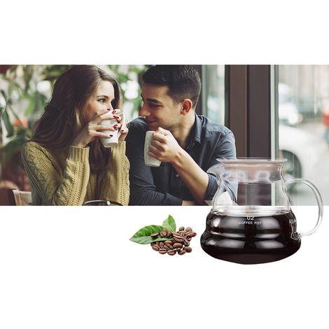Cafetière/théière filtre en verre épais résistant à la chaleur de 500 ml, accessoire de bar (1/5)