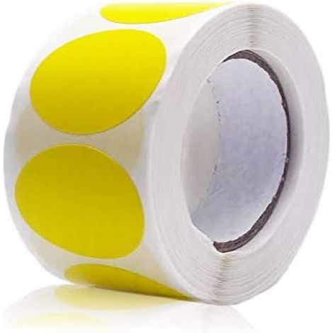 Beyamis Étiquettes autocollantes rondes jaunes 2,5cm – 500 par rouleau, classification, fermeture enveloppes DIY (1/4)