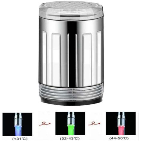 Grifo LED colorido con 3 colores que cambian el sensor de temperatura del agua Control de temperatura grifo de chorro de agua para cocina y baño (1/5)