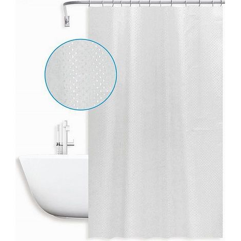 TRADE SHOP - Tenda Doccia Antimuffa Impermeabile 180x200 Cm Anelli Grigia Texture Rombi 59821 - (1/2)
