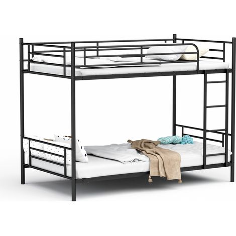 Letto a castello per bambini 90x190 cm in metallo nero salvaspazio FloraGrace (1/5)
