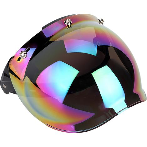 Visière de casque de moto rétro à trois boucles, coupe-vent et de couleur (1/5)