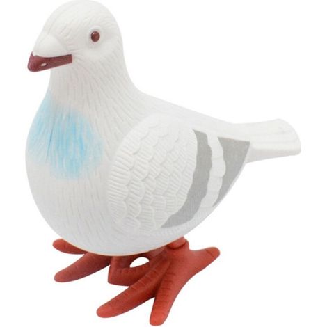 Oiseau mécanique à remontoir réaliste et mignon, jouet à remonter pour intérieur et extérieur, blanc