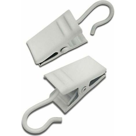 Fermagli per tende in metallo bianco – Confezione da 100 ganci leggeri e discreti per decorazioni per feste o arredamento d'interni.