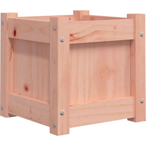 Jardinière bac lit surélevé plantes fleurs terrasse jardin 31 x 31 x 31 cm bois massif de douglas marron