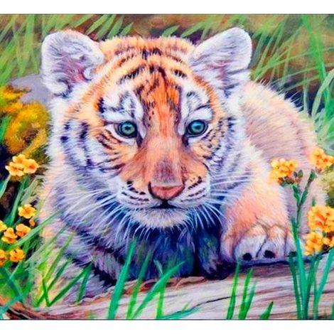 5D-Diamantmosaik – Tiger 40 x 30 cm