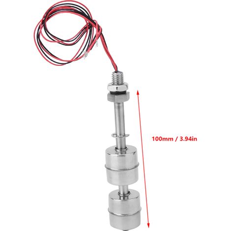Interrupteur à flotteur double boule en acier inoxydable contrôleur de niveau d'eau 100 mm (1/5)
