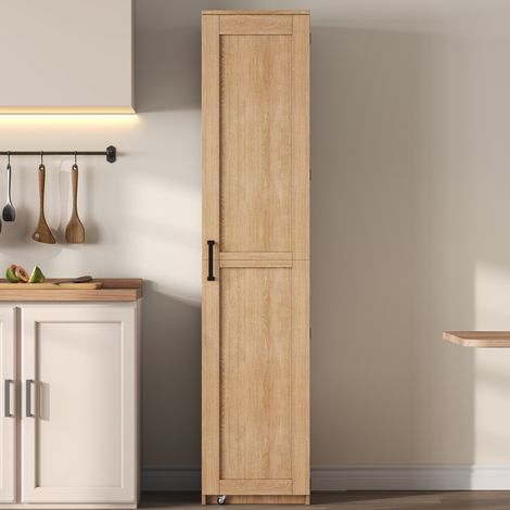 Mueble de cocina, armario alto con puertas y estantes ajustables, despensa para salón, comedor y baño, 40 × 40 × 183 cm (1/5)