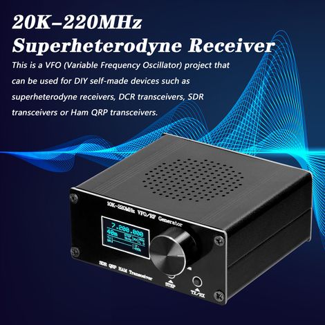 Récepteur superhétérodyne 20K-220MHz radio logicielle émetteur-récepteur QRP radioamateur générateur RF VFO analyseur de signaux radio