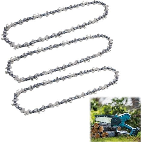 Zoll (15 cm) 3-teilige Mini-Kettensägenkette, Hochleistungs-Kettensägenkette, 1/4" LP (6,35 mm), 1,1 mm (0,043") Teilung, 37 Treibglieder, für Akku-Kettensägen (1/5)