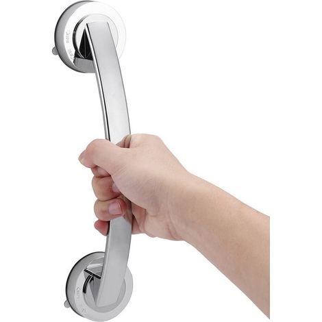 Manija de puerta con ventosa para cuarto de ducha, plateada, para baño, cocina, puerta de cristal, puerta corredera, para personas mayores, pared auxiliar, 30 cm (1/4)